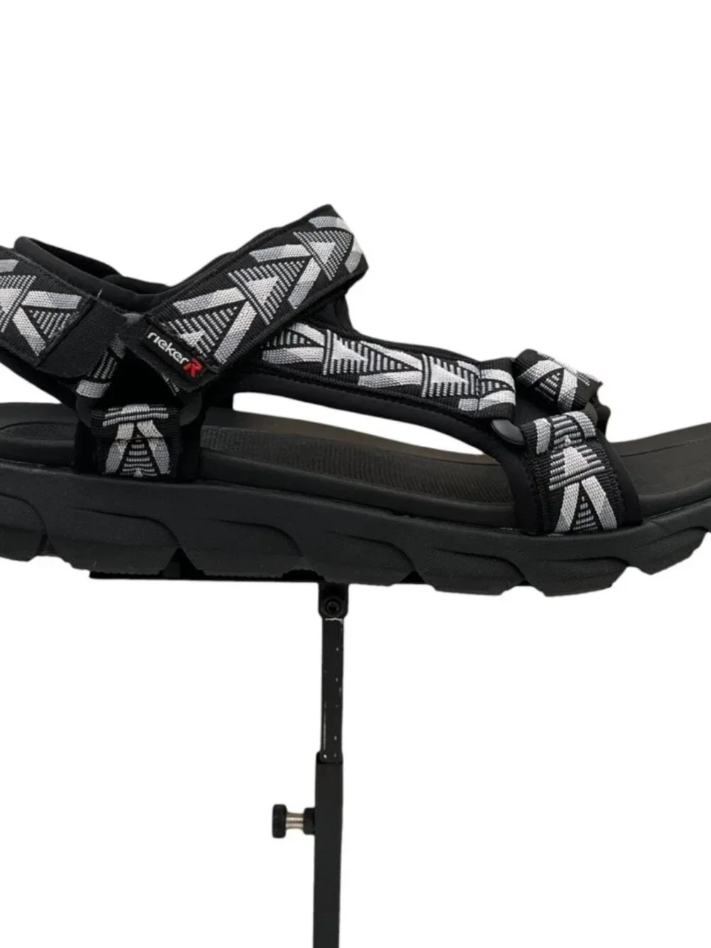 Rieker Men's Cesar 02 Sport Adjustable Walking Sandal Size 11.5/EU 45 Black/Grey
